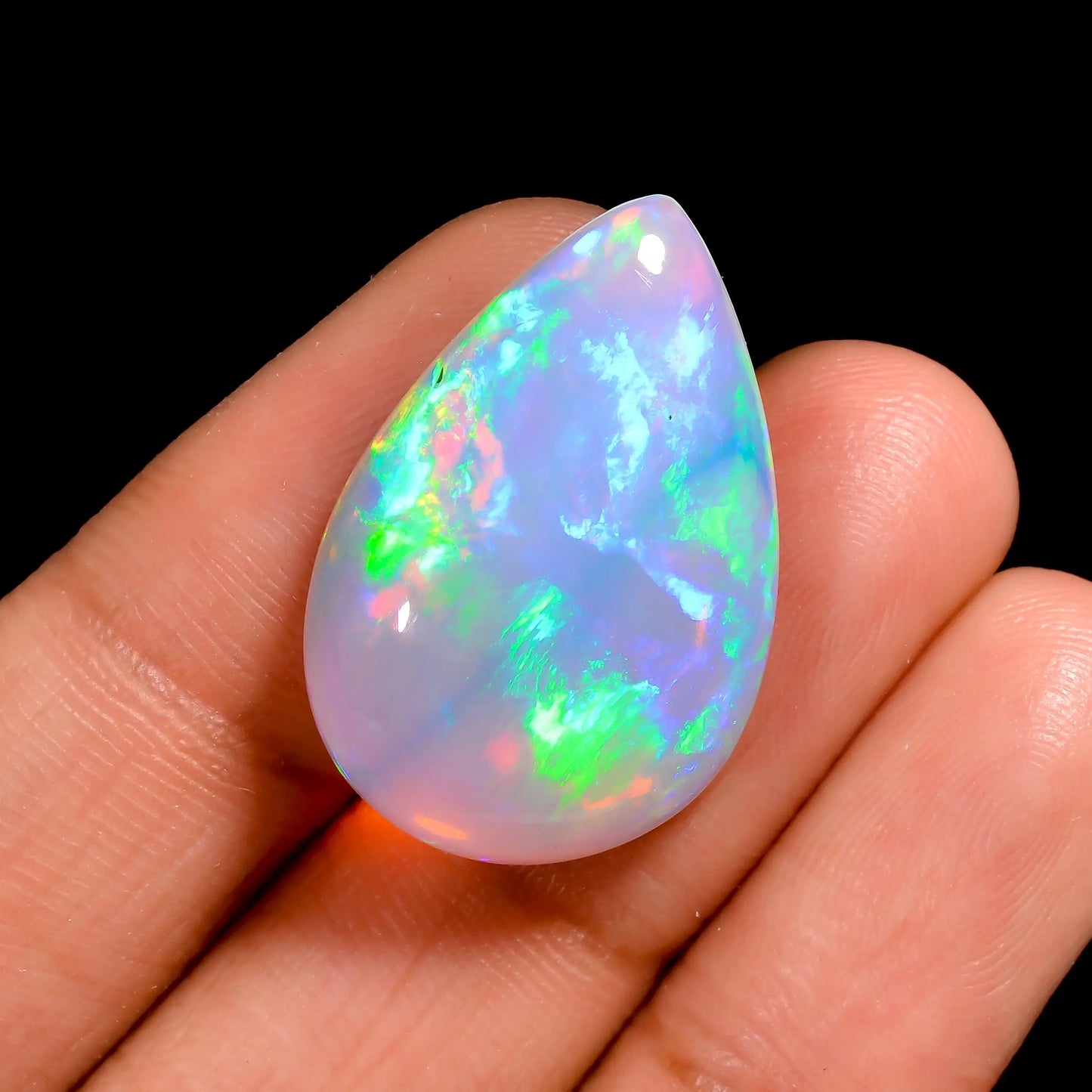 13.00 Ct Cabochon Cut White Ethiopian Opal with color flesh 

