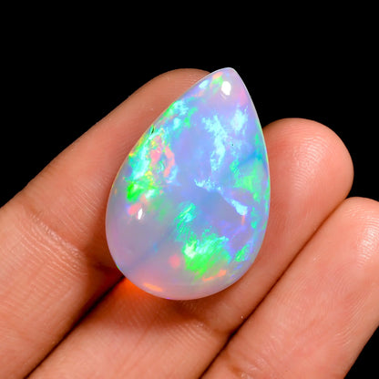 13.00 Ct Cabochon Cut White Ethiopian Opal with color flesh 

