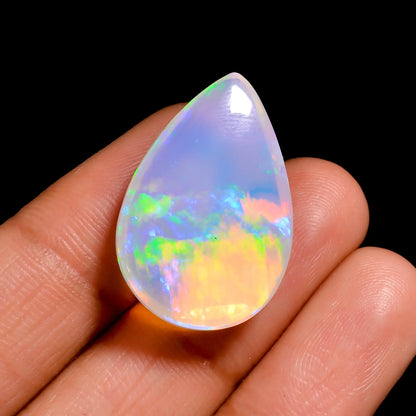 White Ethiopian Opal Cabochon for October Birthstone Jewelry 

