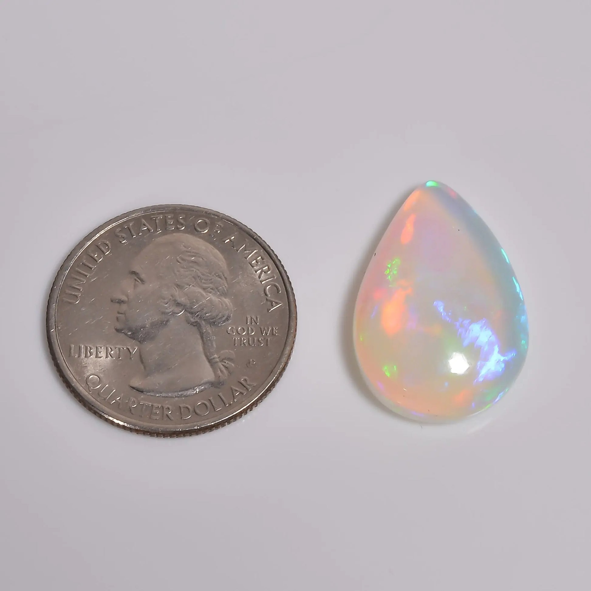 13.00 Ct White Ethiopian Opal Cabochon Loose Stone 
