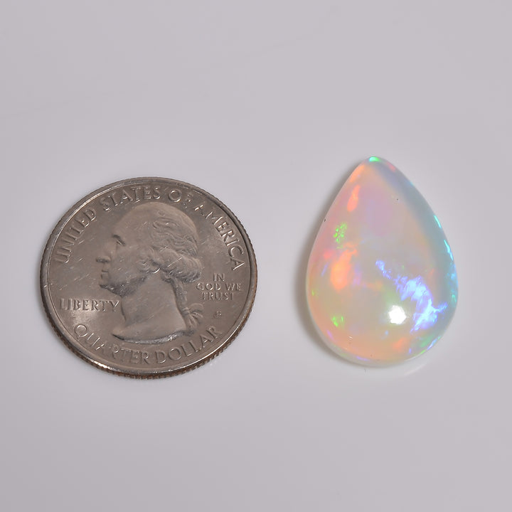 13CT White Ethiopian Opal Cabochon