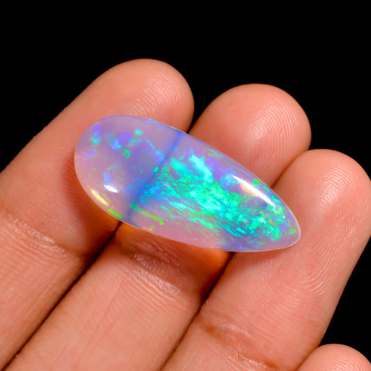 Natural White Ethiopian Opal cabochon