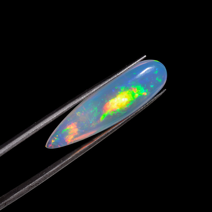 10Ct White Ethiopian Opal Cabochon - Pear Shape, 33X9X6 MM