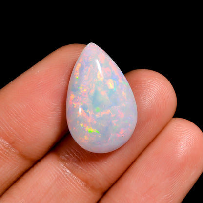 Pear shape White Opal Multi Fire Gemstone 
