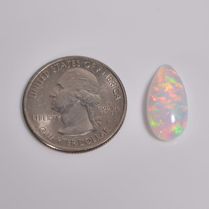 5CT White Ethiopian Opal Cabochon