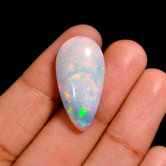 Premium Natural Loose 11.00 Carat White Ethiopian Opal Stone 
