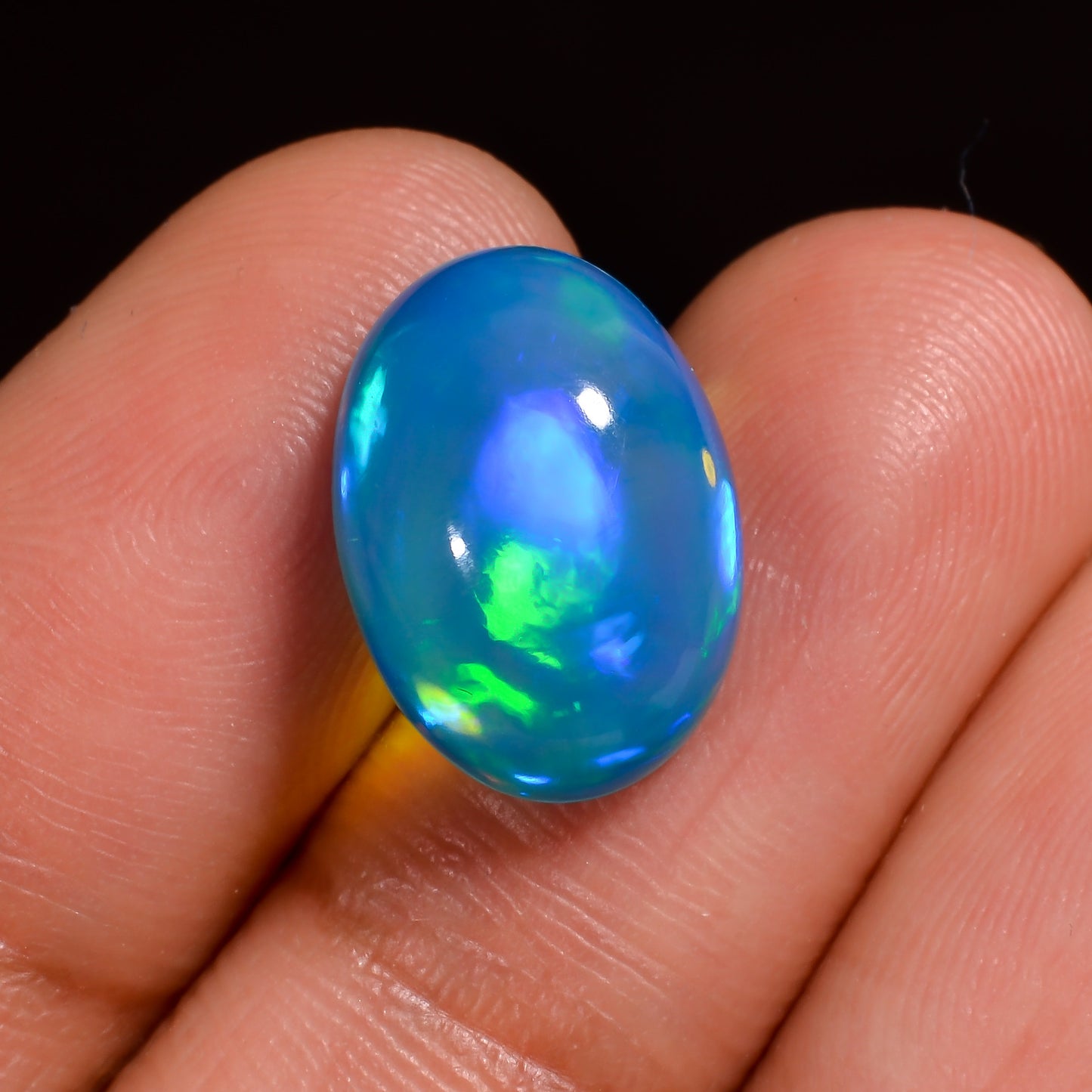 Precious Natural 4.50 Carat Sky Blue Ethiopian Opal Gemstone 
