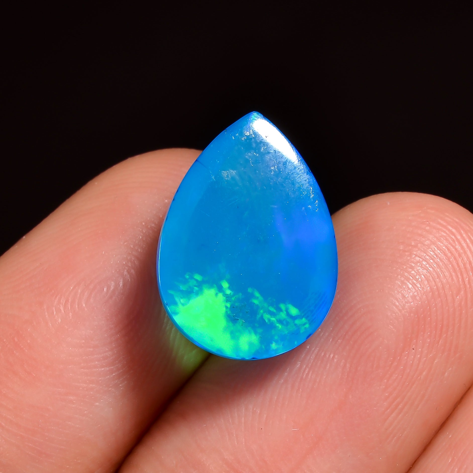 Polished loose 3.50 carat Sky Blue Ethiopian Opal stones 
