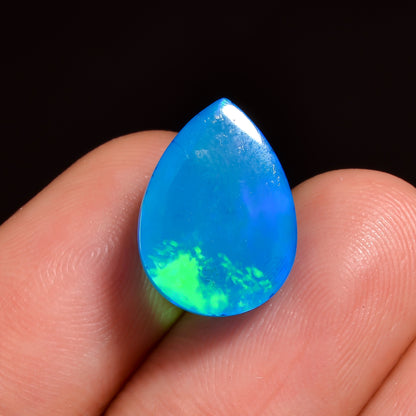Polished loose 3.50 carat Sky Blue Ethiopian Opal stones 
