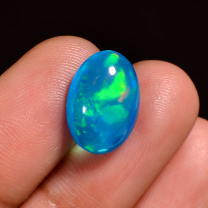 Loose 3.50 cts Sky Blue Ethiopian Opal - Oval cut gemstone 
