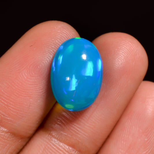 Premium 4.50 Ct Sky Blue Ethiopian Opal Oval Loose Gemstone 