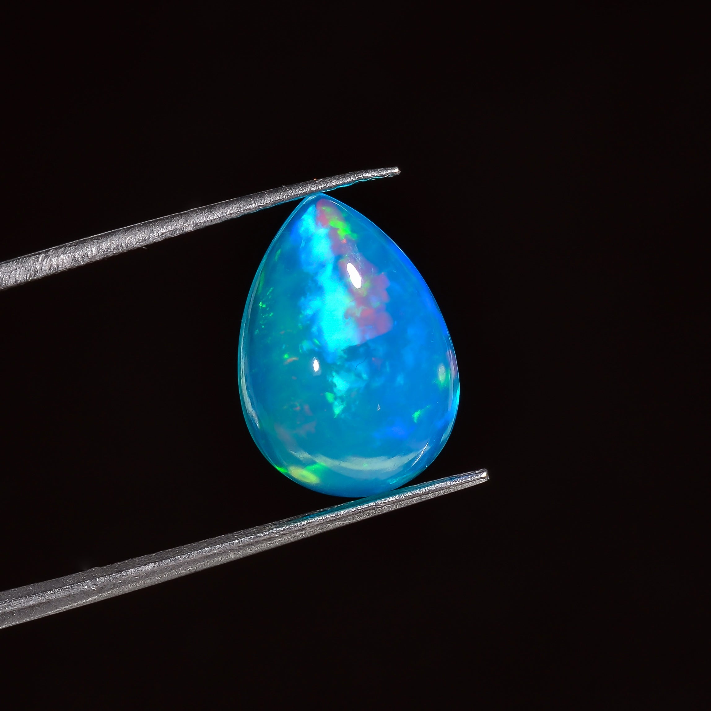 3.5CT Sky-blue Ethiopian Opal Cabochon - Pear Shape, 14X9X5 MM