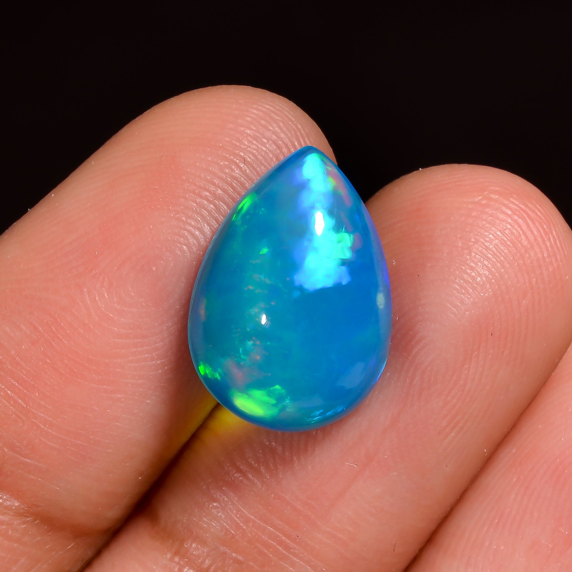3.5CT Sky-blue Ethiopian Opal Cabochon - Pear Shape, 14X9X5 MM