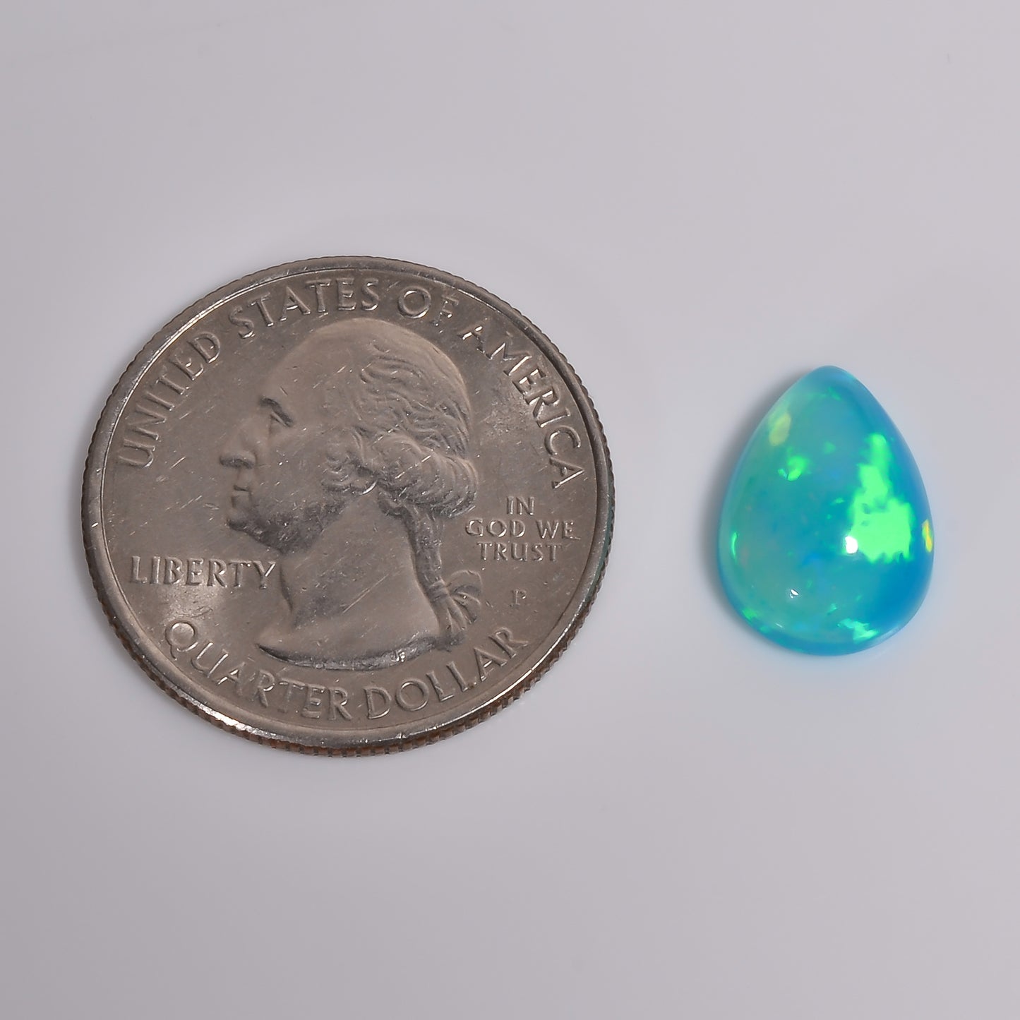 3.50 carat Sky Blue Ethiopian Opal Cabochons, Pear-shaped gemstone
