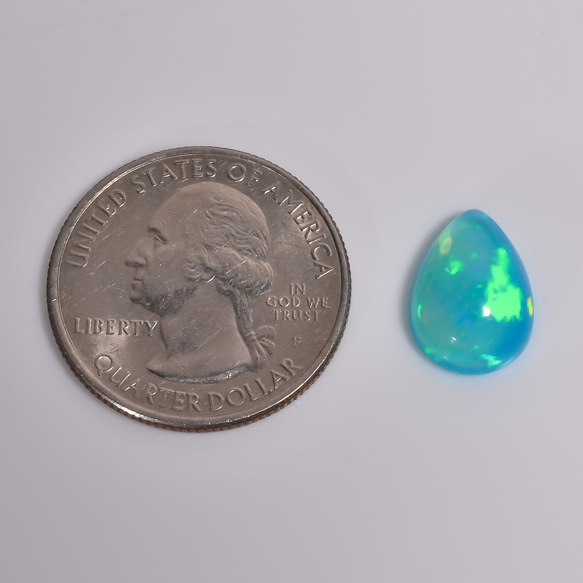 3.5CT Sky-blue Ethiopian Opal Cabochon - Pear Shape, 14X9X5 MM
