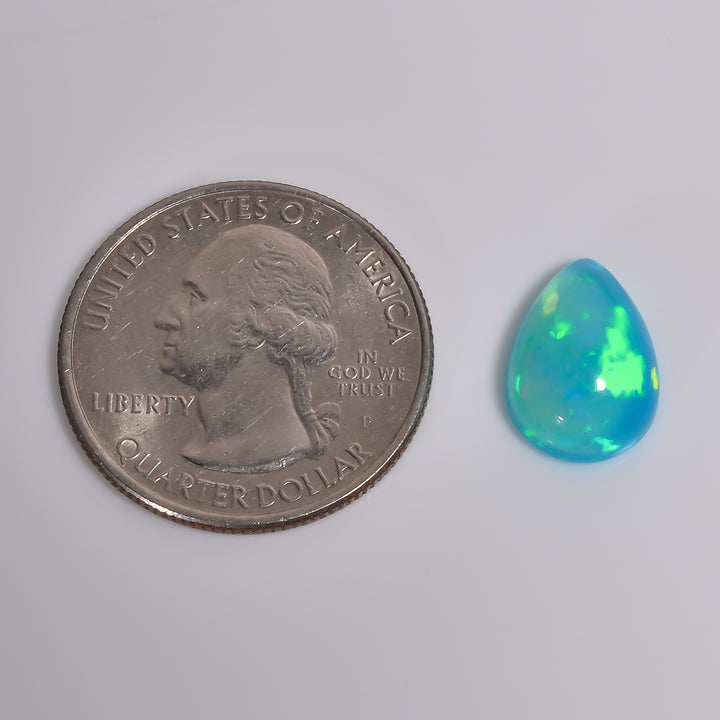 3.5CT Sky-blue Ethiopian Opal Cabochon - Pear Shape, 14X9X5 MM