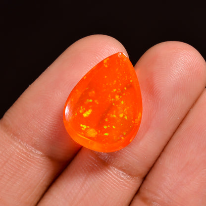 Ethiopian Fire Opal Cabochons 7.00 Cts Orange Pear Gemstone 
