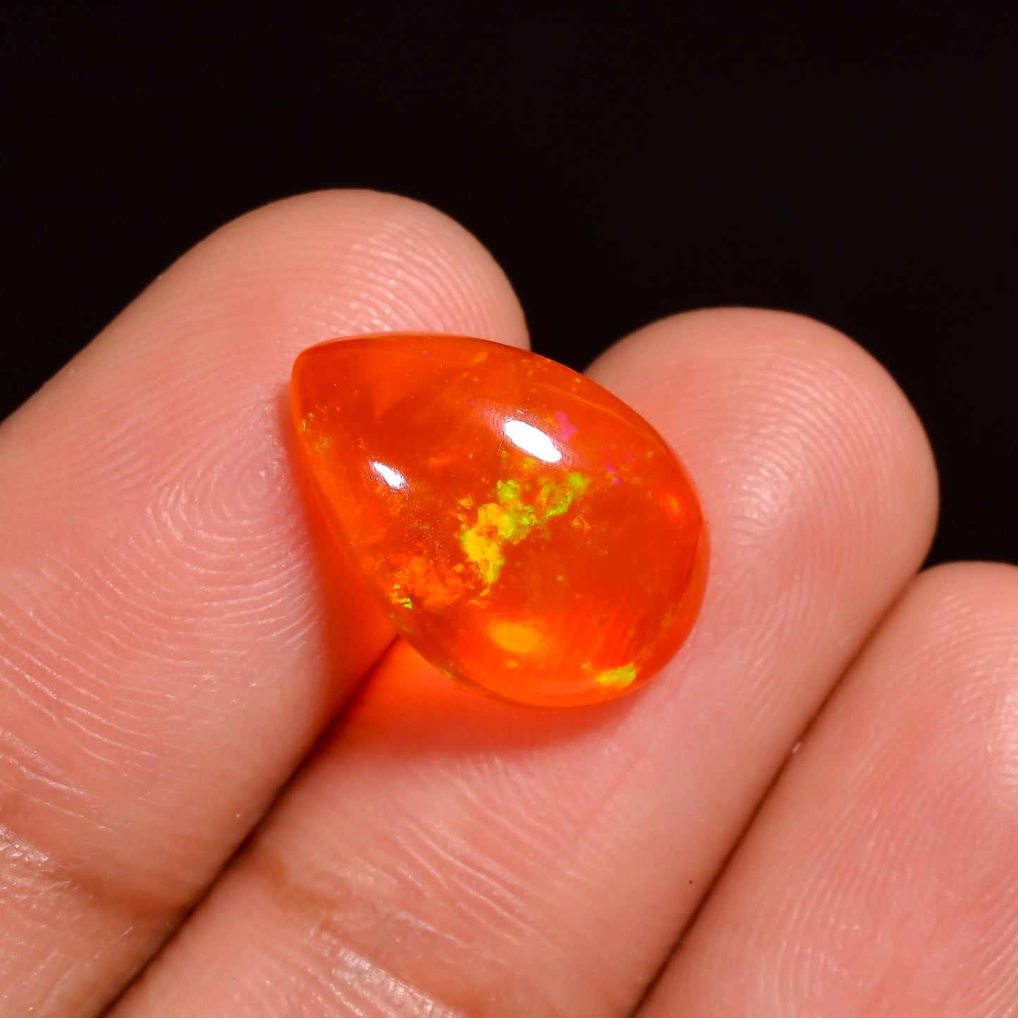 Rare Beautiful Natural Ethiopian Opal Orange Gemstone 
