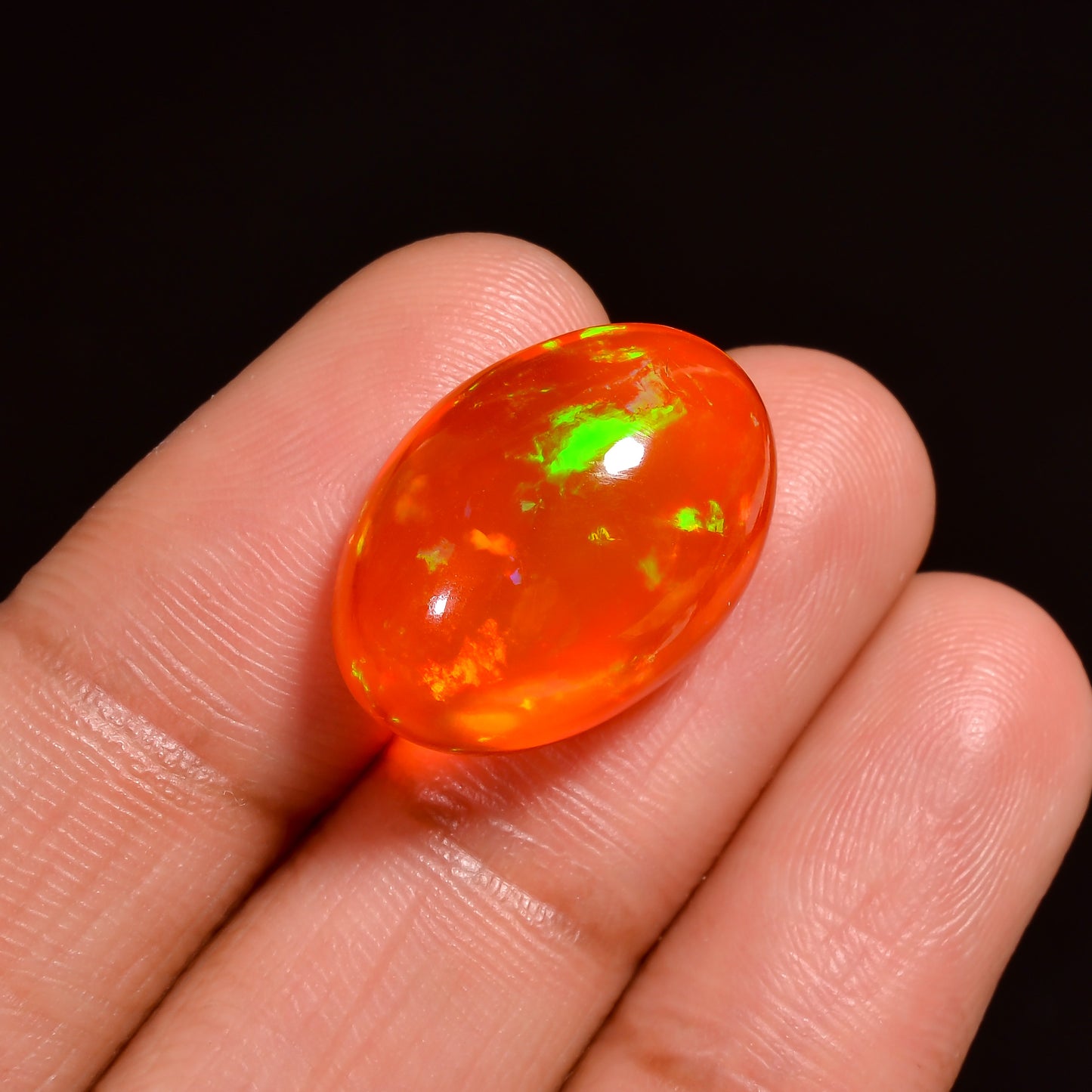 Oval shape Orange Ethiopian Opal stone 
