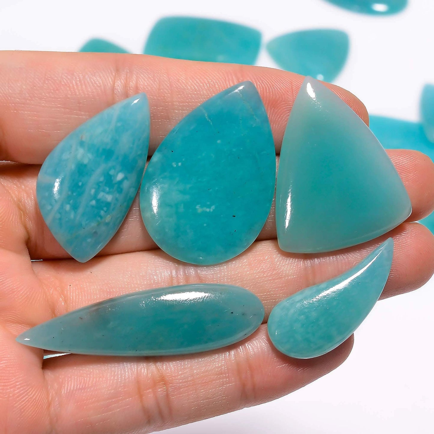 25mm cabochon amazonite for wire wrapping and healing crystals