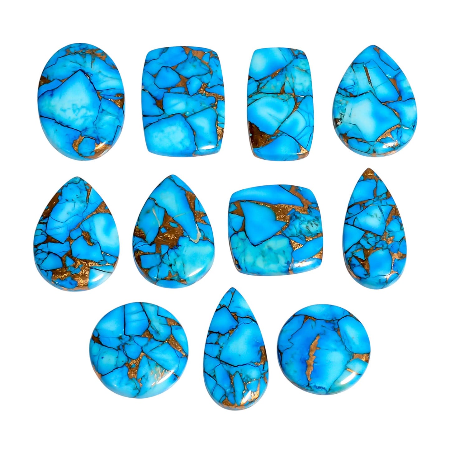 close up of Oyster Copper Turquoise gemstone unique pattern detail