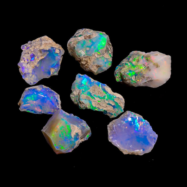 Natural Ethiopian Fire Opal Raw Crystal Lot, Loose Gemstones