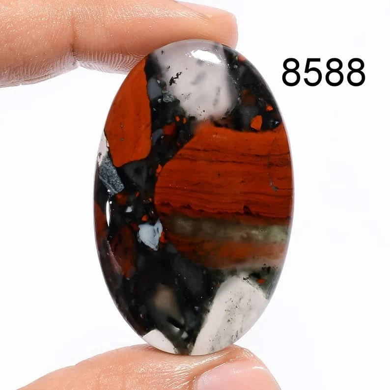 Natural Bloodstone Cabochon for Handmade Jewelry