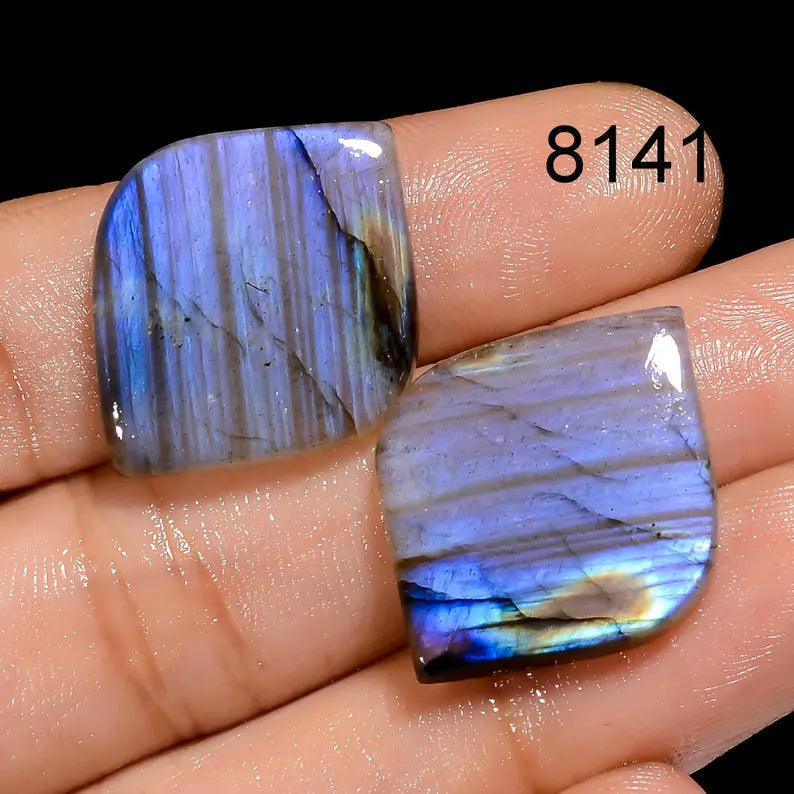 AAA Labradorite Cabochon Gemstone Pair, Mix Shape, Jewelry Making