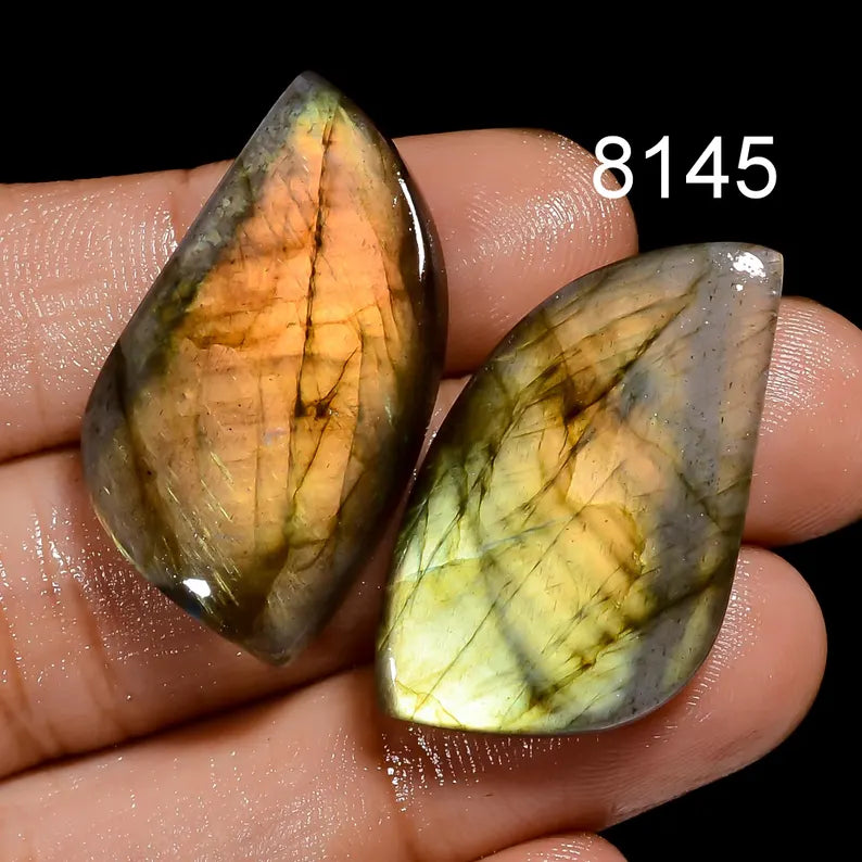 AAA Labradorite Cabochon Gemstone Pair, Mix Shape, Jewelry Making