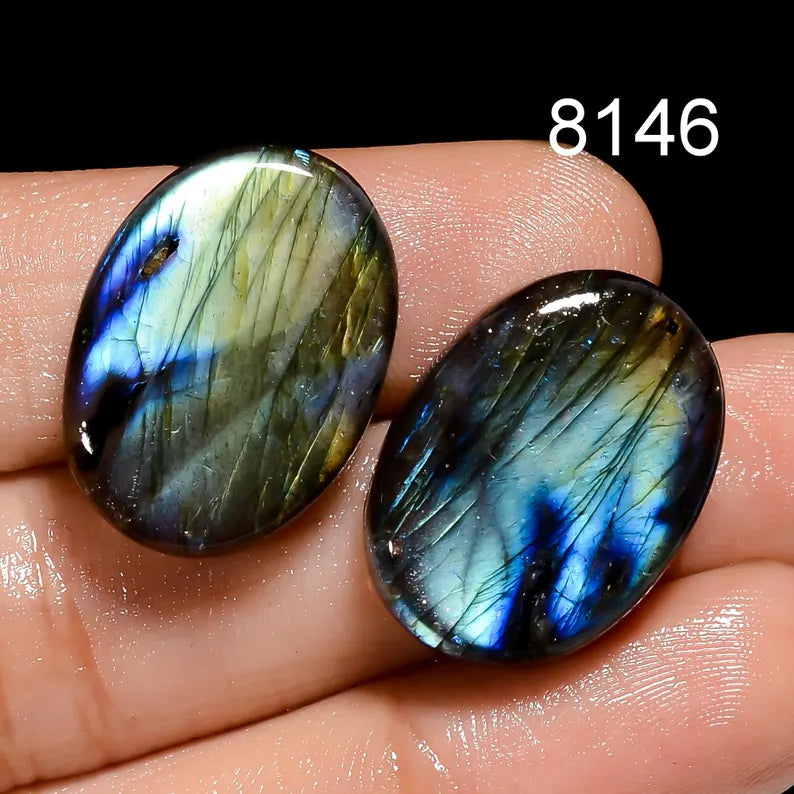 AAA Labradorite Cabochon Gemstone Pair, Mix Shape, Jewelry Making