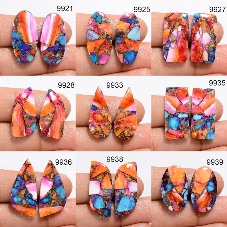 blue turquoise earring pair cabochons wholesale