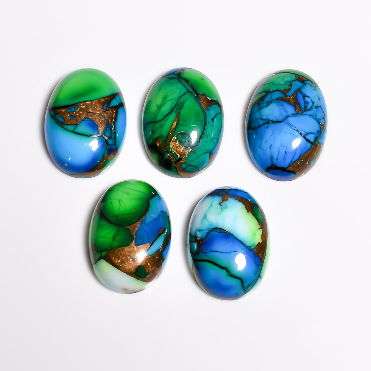 Natural Green Turquoise stone with clearly visible matrix, useful for buyers checking is turquoise real before purchasing loose material
