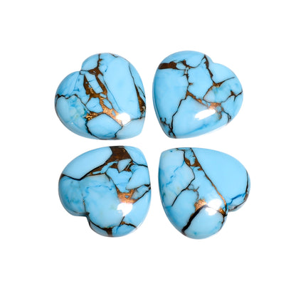 Light Blue Mohave Copper Turquoise heart cabochon, item AM-4181, a pale clear blue with a smooth domed top
