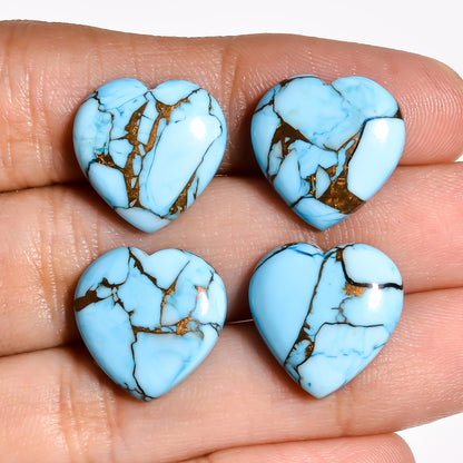 Light blue turquoise heart cabochon placed in its padded packaging, the way the stone arrives after you order