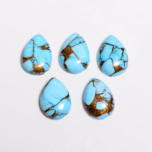Natural Sky Blue Turquoise loose gemstone with a smooth polished dome, well suited for bezel set rings and drop style pendants