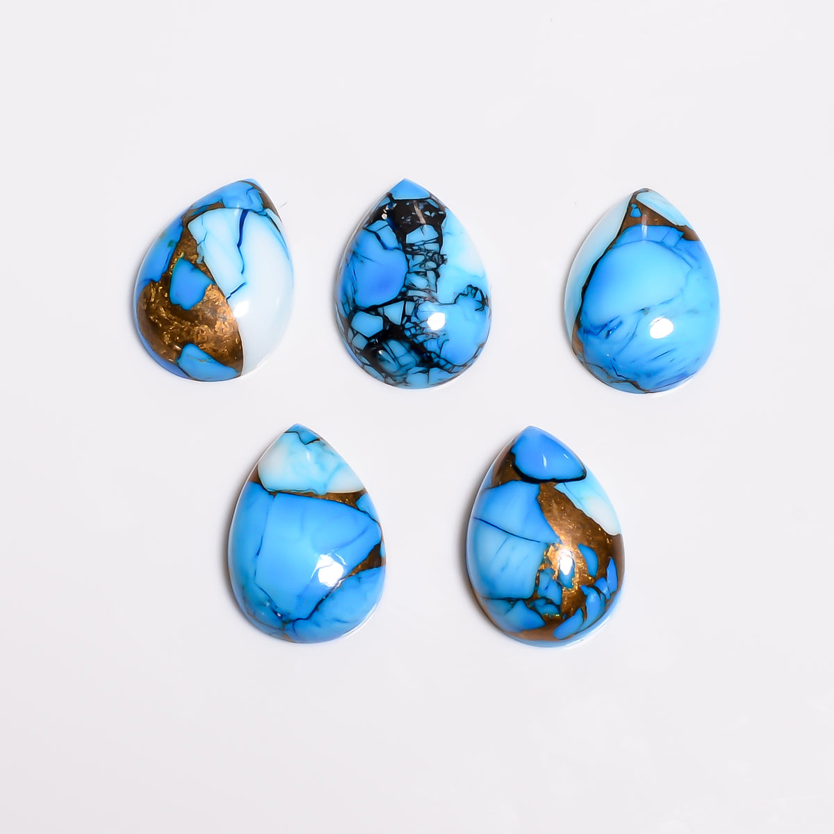 Turquoise Gemstone - Loose Vivid Blue Copper Turquoise Pear