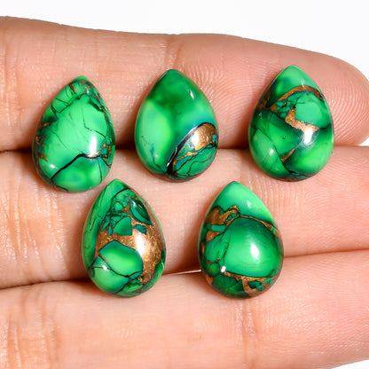 Dark Green Turquoise cabochon with a flat back and polished dome, ready for setting into rings, pendants and wire wrapped designs