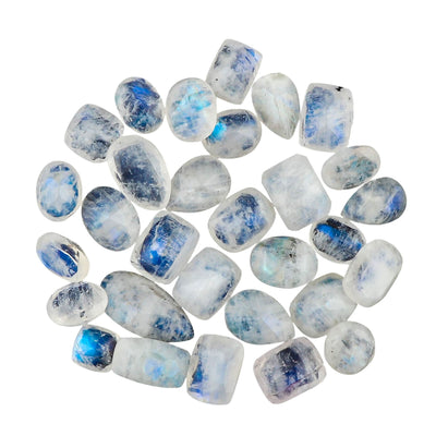 Natural Moonstone Briolette Cut Gemstones Cabochons for Jewelry Making, Mix-Shape | 25+pcs | 8-10mm