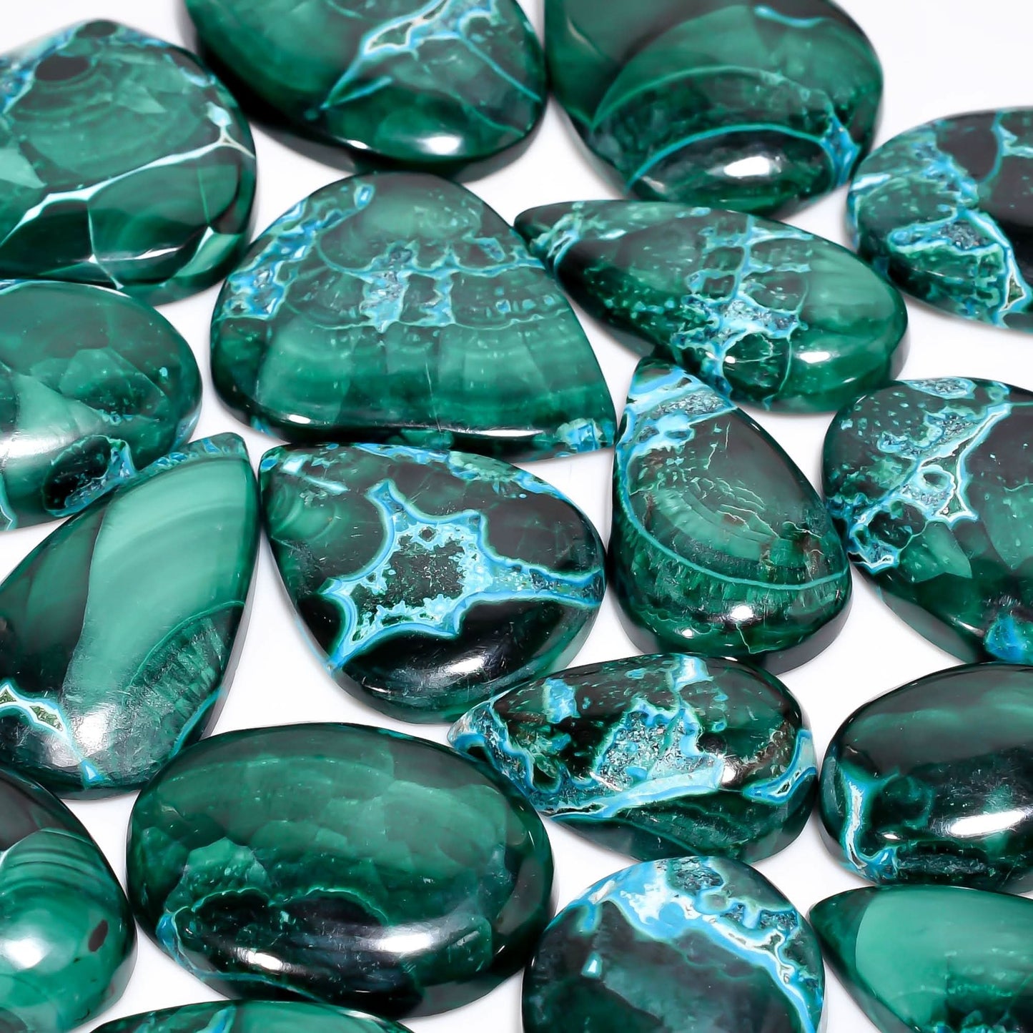 natural Malachite Chrysocolla gemstone close up texture and color