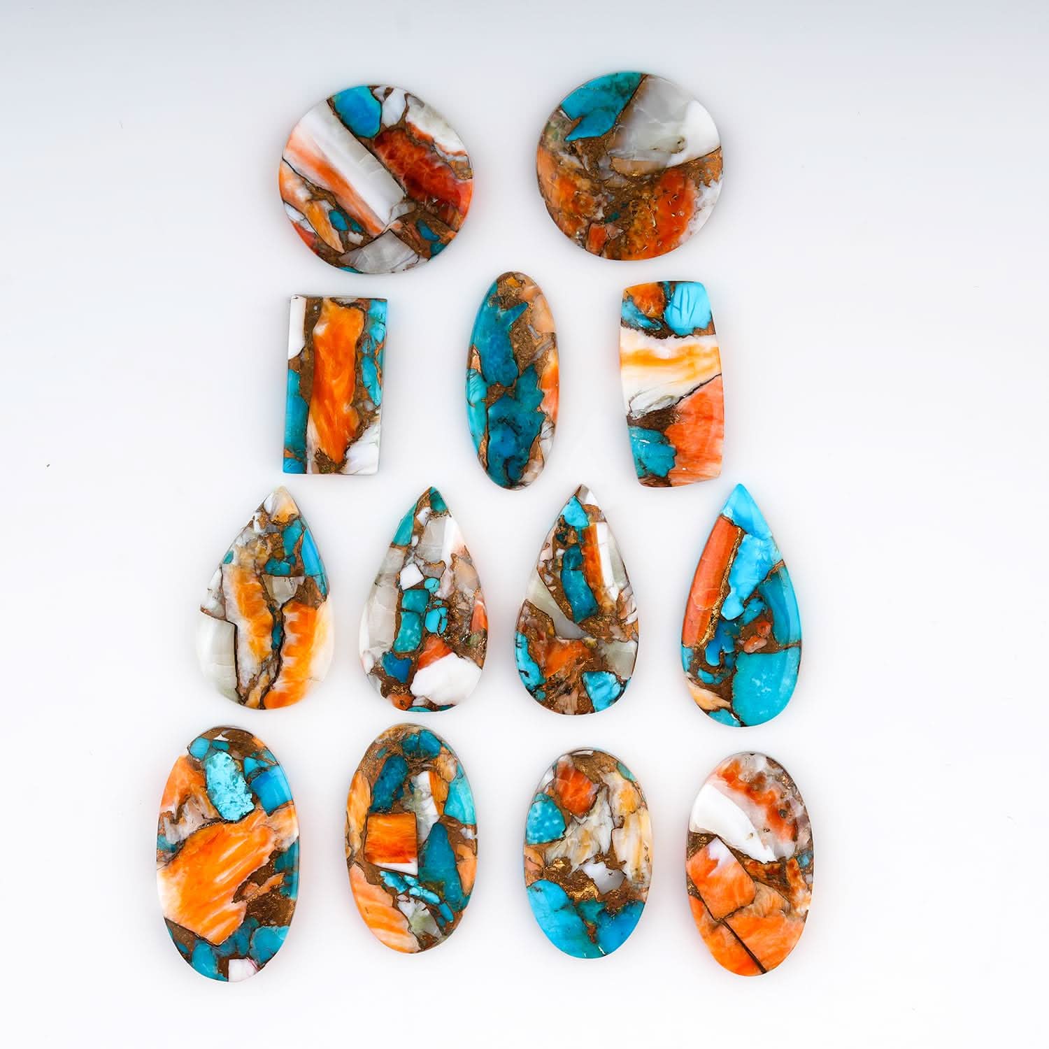 natural Oyster Copper Turquoise cabochons bulk gemstones for crafting