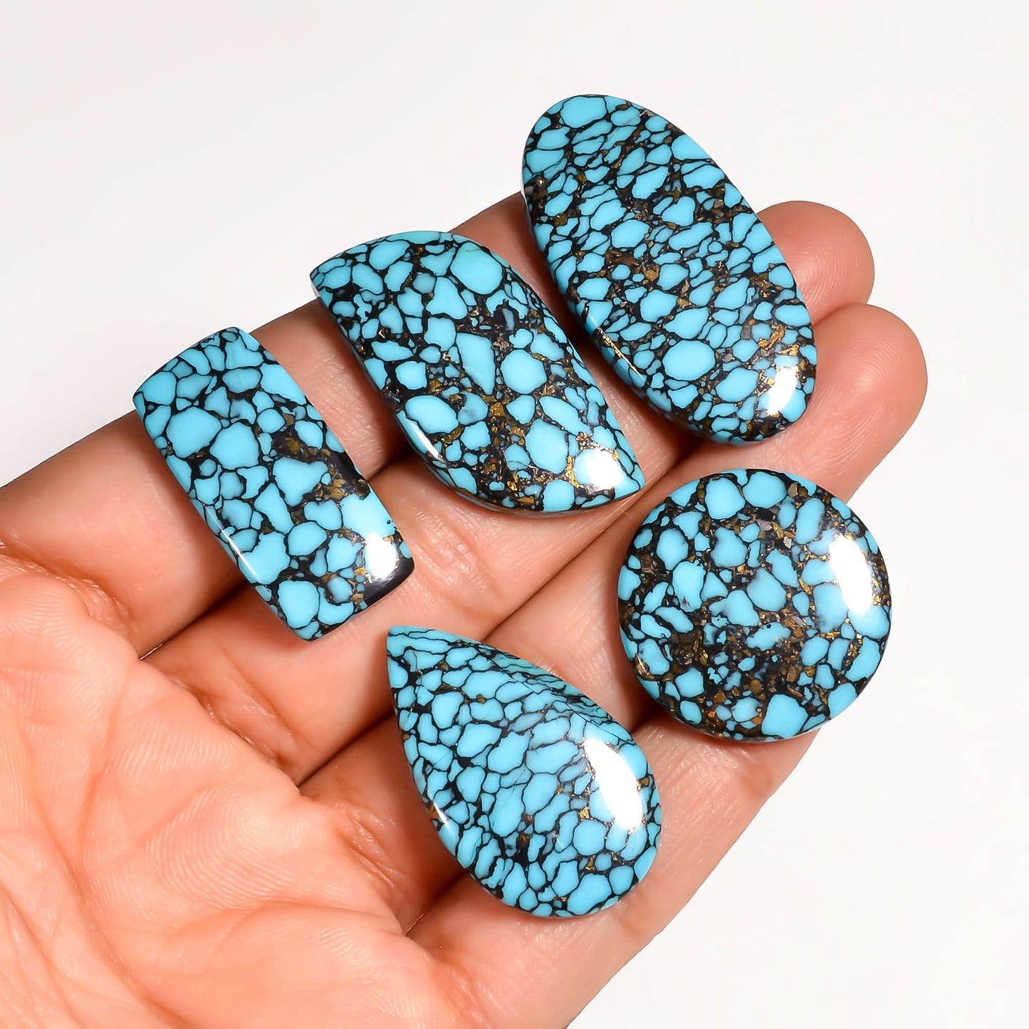 natural Oyster Copper Turquoise stone vibrant turquoise and copper texture