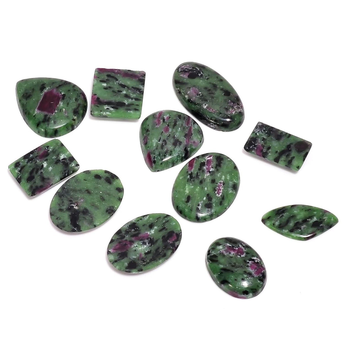 natural Ruby Zoisite stone texture close up green and red pattern