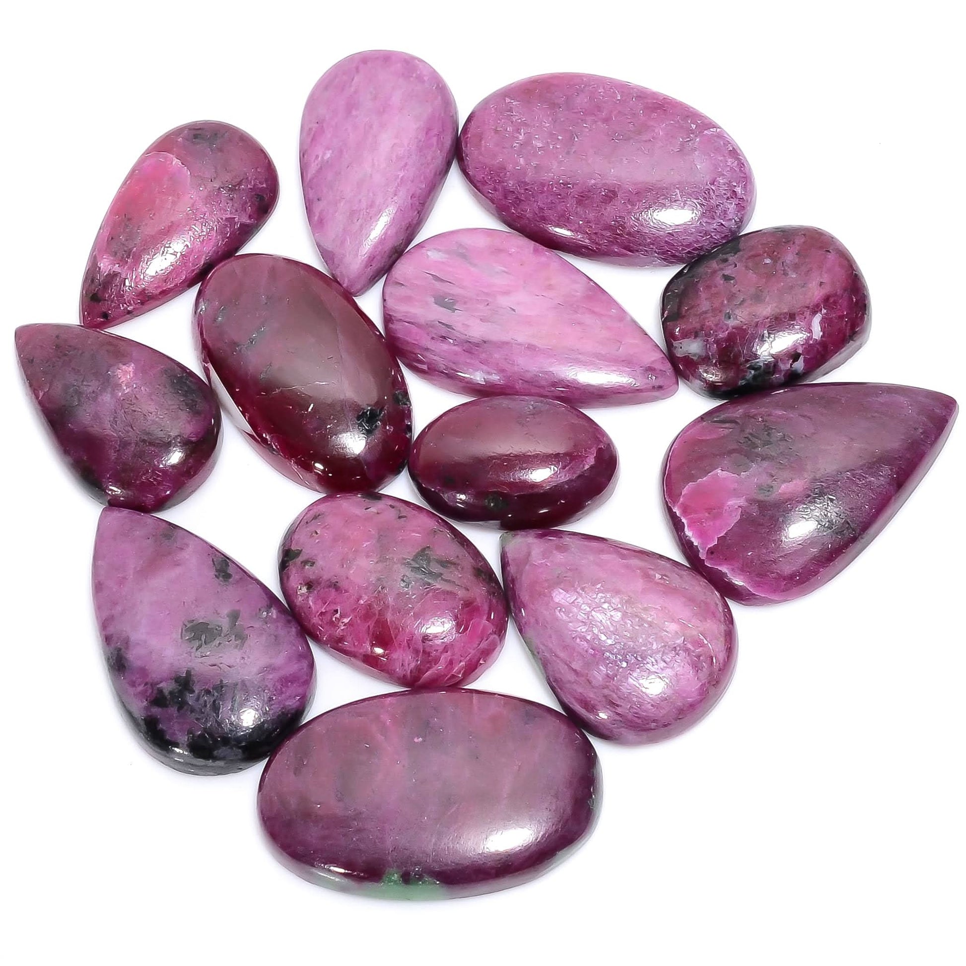 natural ruby gemstone cabochon red ruby stone polished