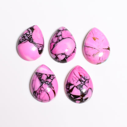 Loose Pink Spider Turquoise gemstone with a polished dome finish, cut for bezel set rings and drop pendant jewelry designs