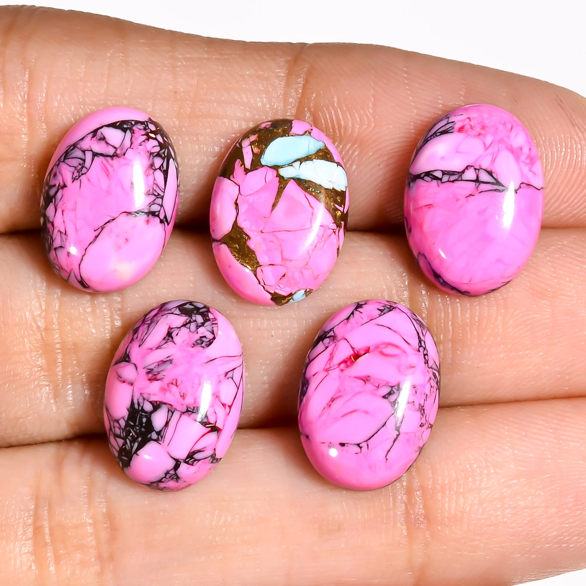 Light Pink Turquoise oval cabochon suited to gift worthy jewelry pieces, offering a gentle color for feminine ring and pendant designs