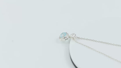 Sky Blue Topaz Pendant Necklace for Girlfriend handcrafted in 925 Sterling Silver – A Thoughtful Gift for Her