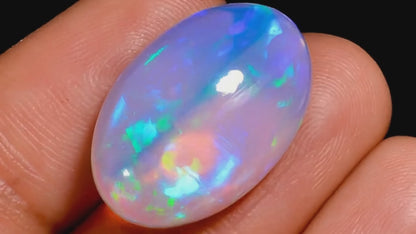 White Ethiopian Opal Cabochon