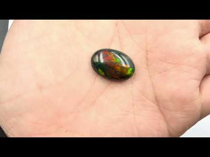 Oval Shape Black Ethiopian Opal Cabochon | High-Fire Natural Gem