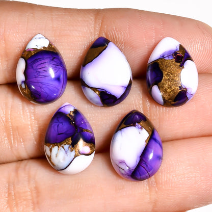 Purple Turquoise cabochon linked to turquoise stone benefits and healing properties, chosen by buyers drawn to its crystal meaning