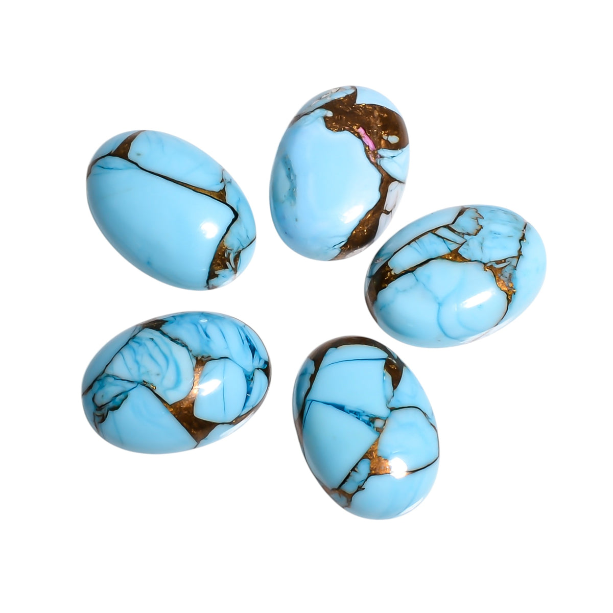 Sky Blue Turquoise oval cabochon, item AM-4171, a clean even toned piece free of heavy dark matrix veining